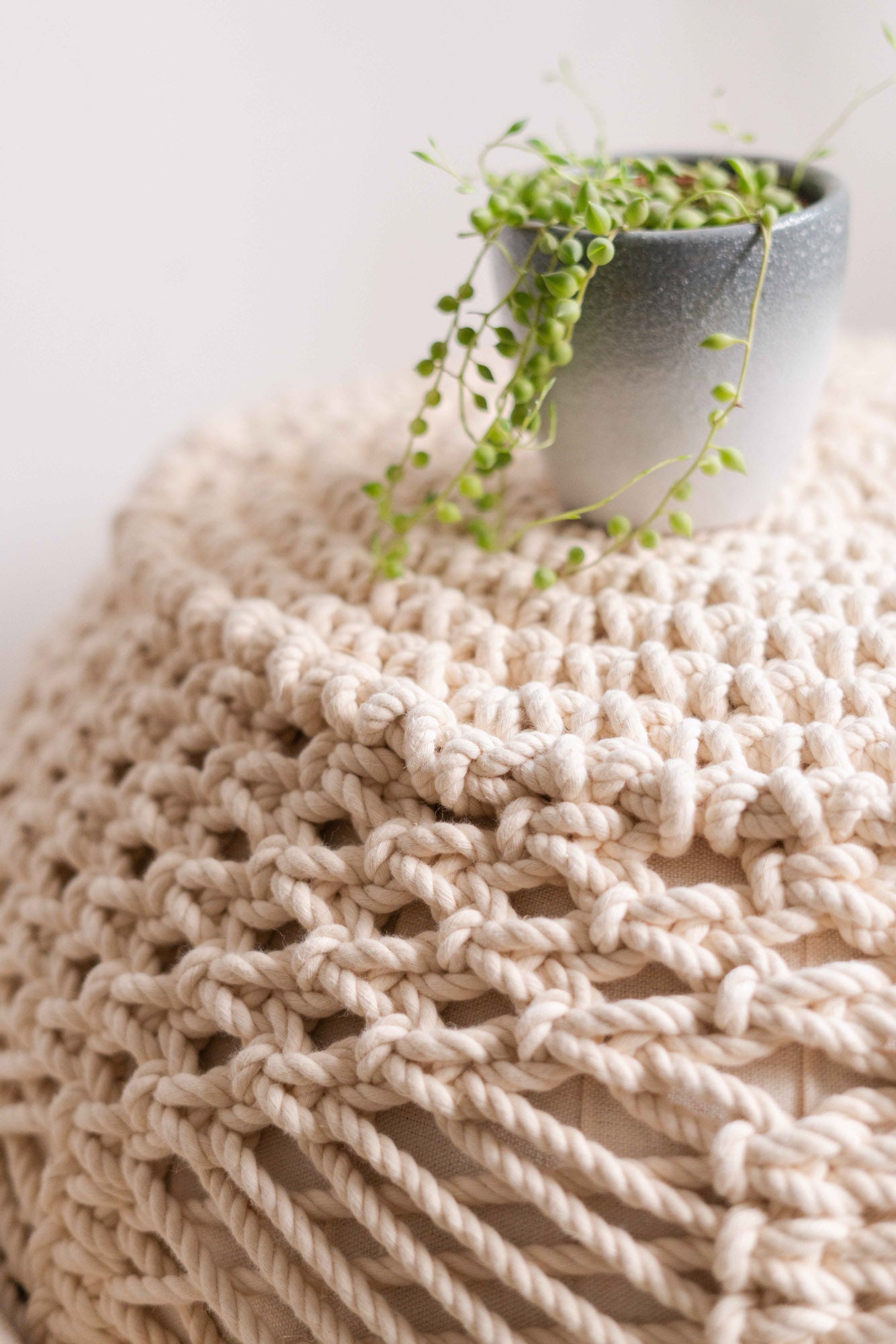 Macrame pouf
